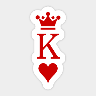 Classy Valentine's Day King Of Hearts Classic Playing Card Style Sticker